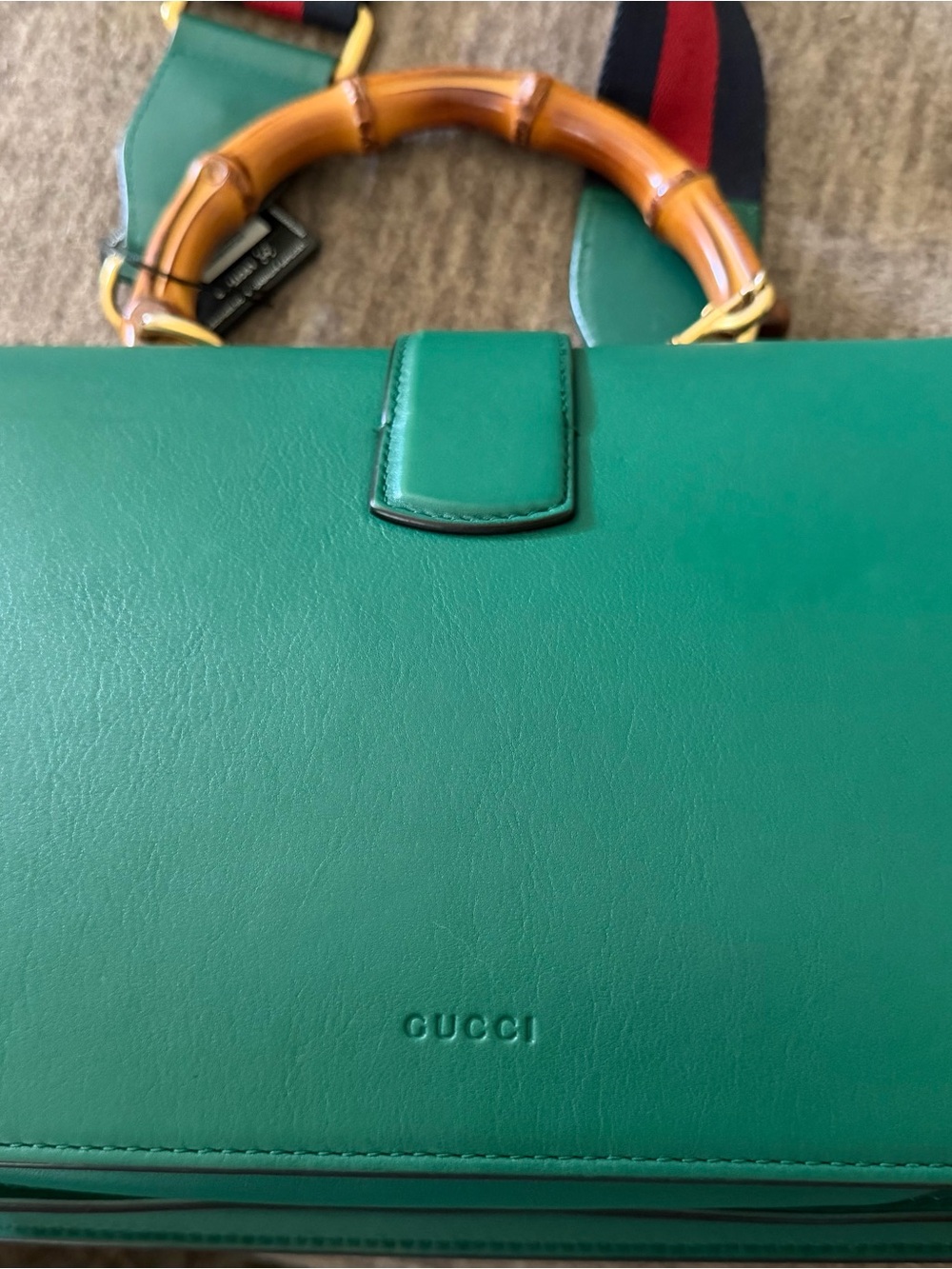 Gucci Moon Calfskin Web Medium Dionysus Bamboo Top Handle Bag - Picture 12 of 16